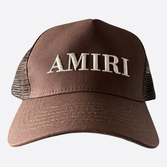 Amiri Brown & White Logo Trucker Hat - Picture 1 of 5